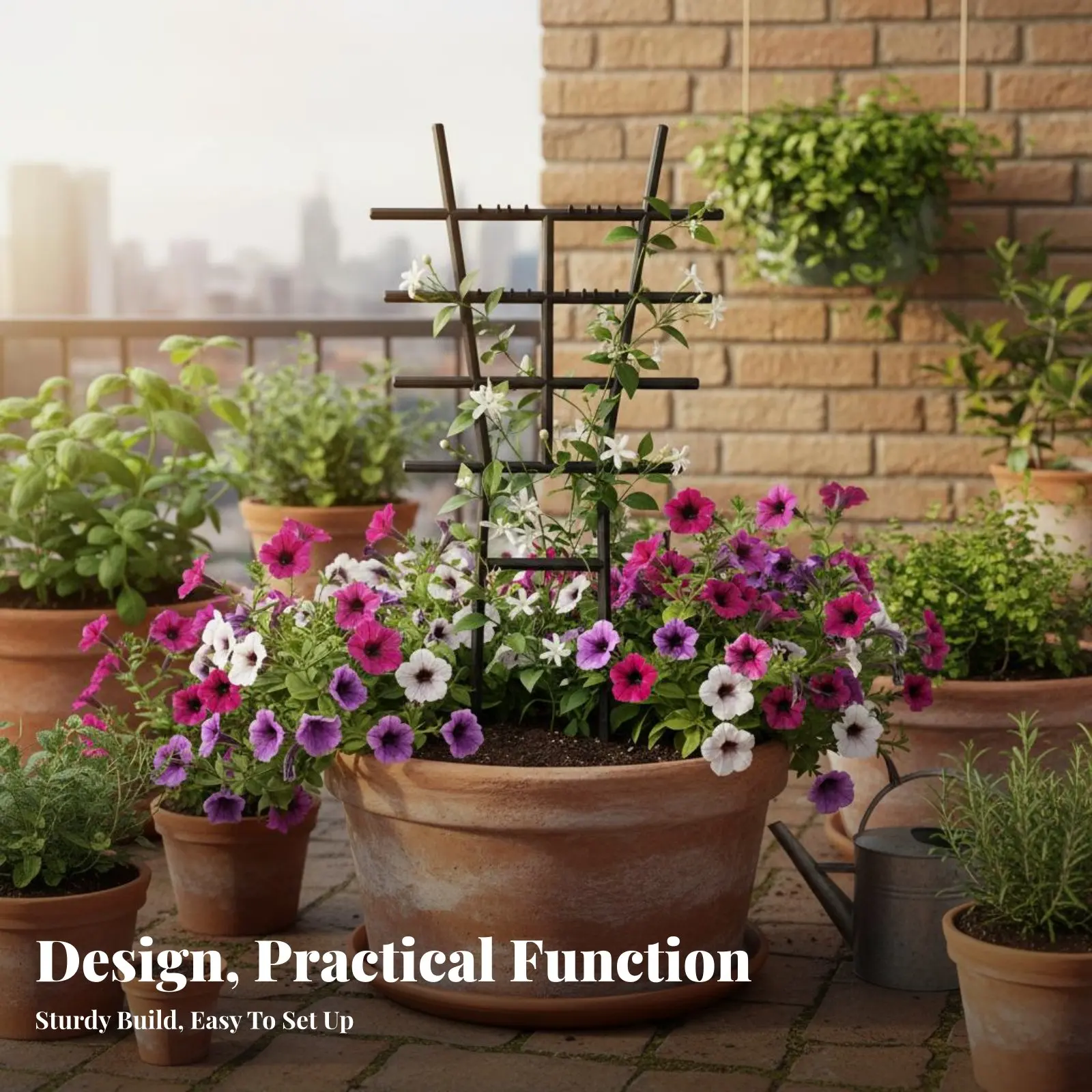 Soporte rejilla para plantas trepadoras en maceta, gatos y perros - imagen 5