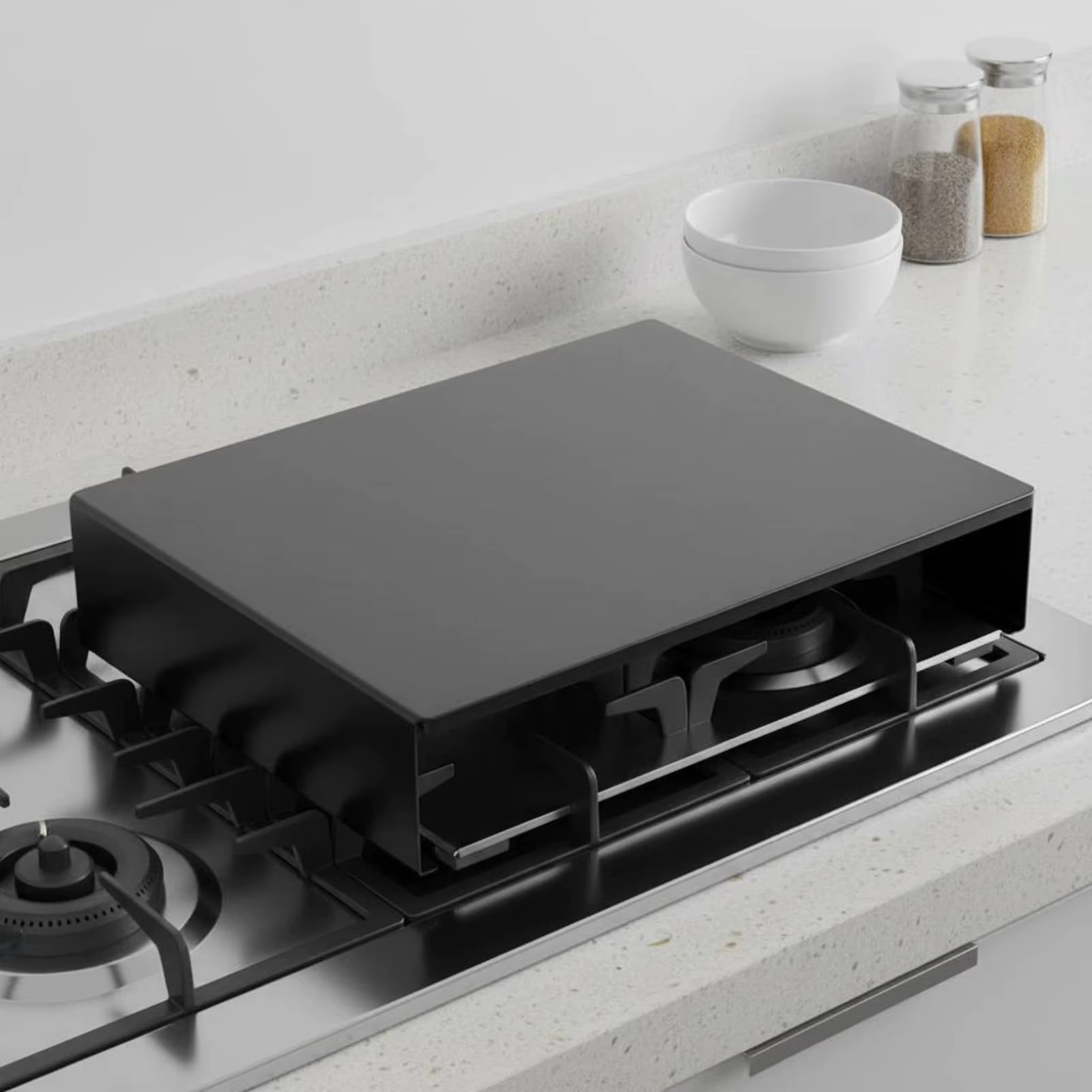 Organizador encimera acero inoxidable para cocina – Soporte estufa gas - imagen 4