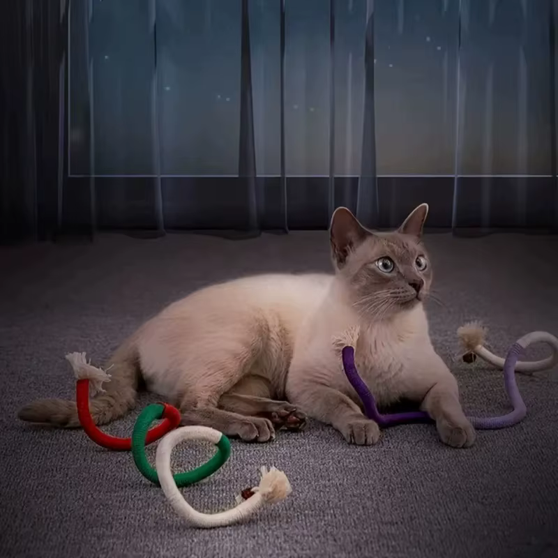 Juguetes para gatos de cuerda para masticar y limpiar hocico - imagen 4