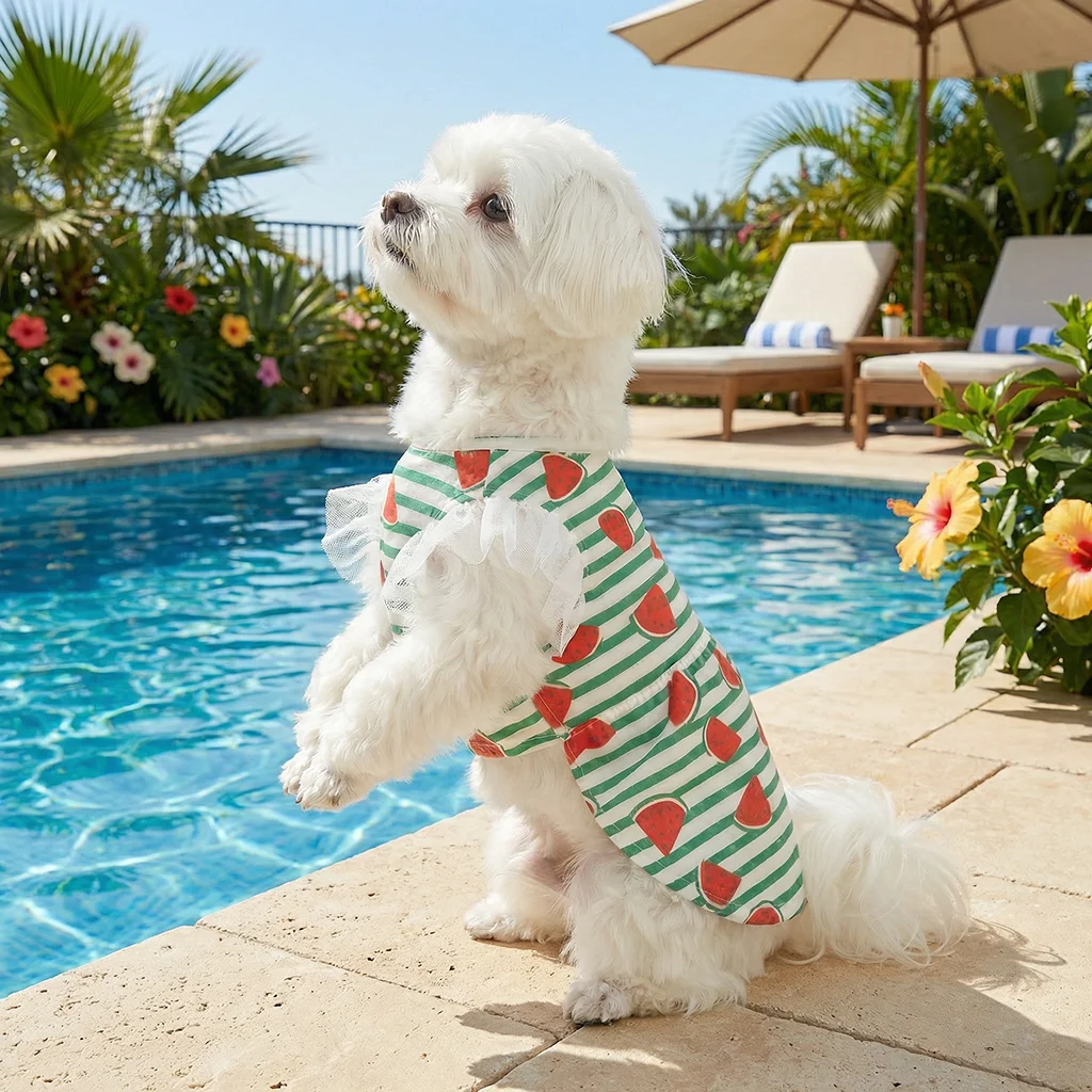 Patrón de sandía del vestido para mascotas