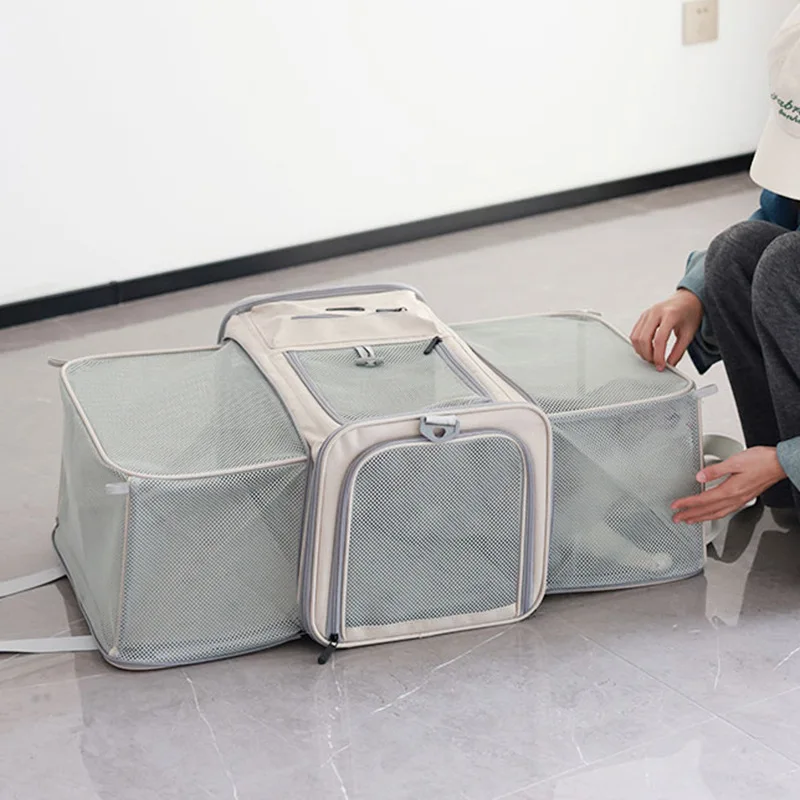 Bolsa de transporte para gatos y perros pequeños, expandible