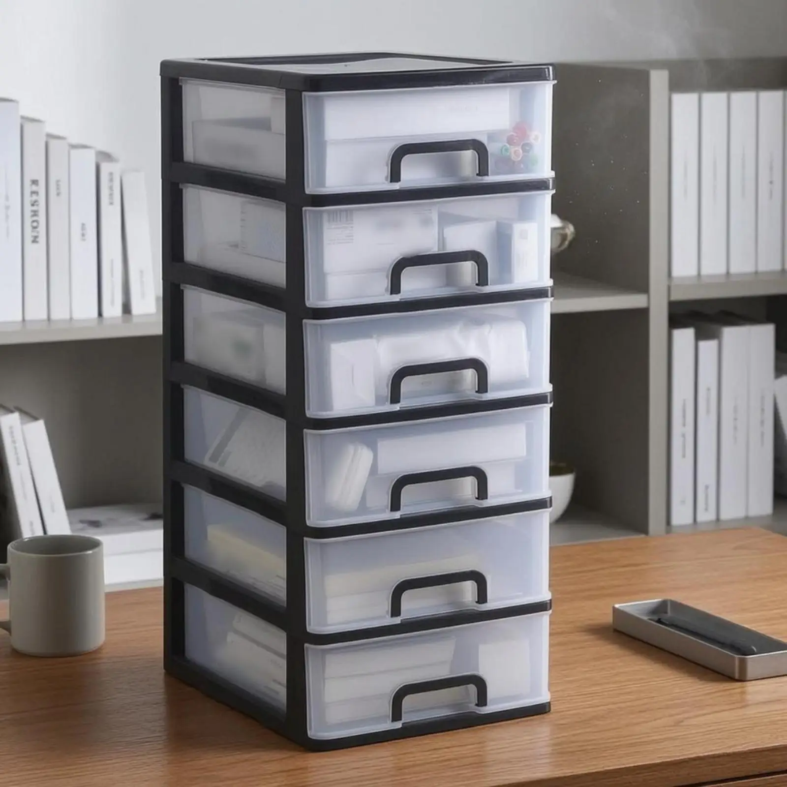 Organizador Compacto de Escritorio con Cajones – Almacén Multifunción Plástico PP - imagen 5