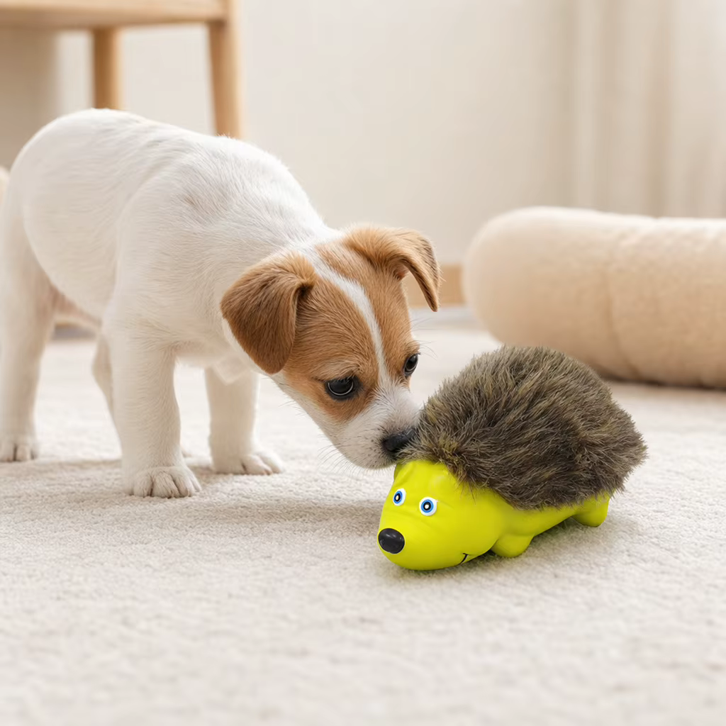 Juguete erizo de látex para perros – Masticable y chirriante - imagen 4