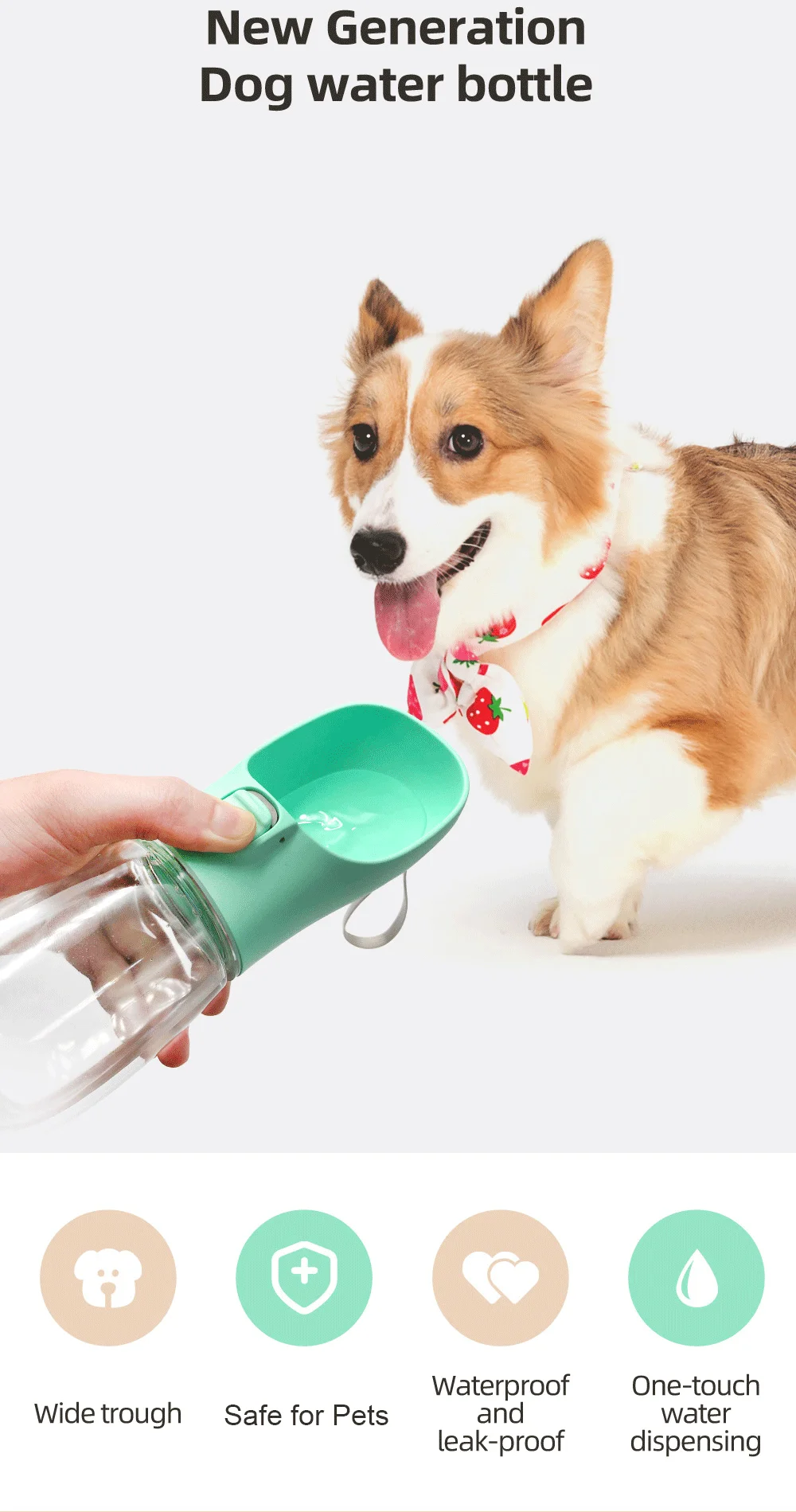 Dispensador de agua portátil para paseos