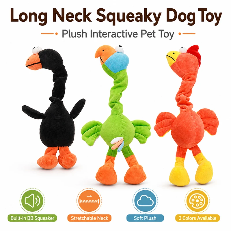 Juguete peluche pájaro con sonido para perros: masticar y tirar - imagen 4
