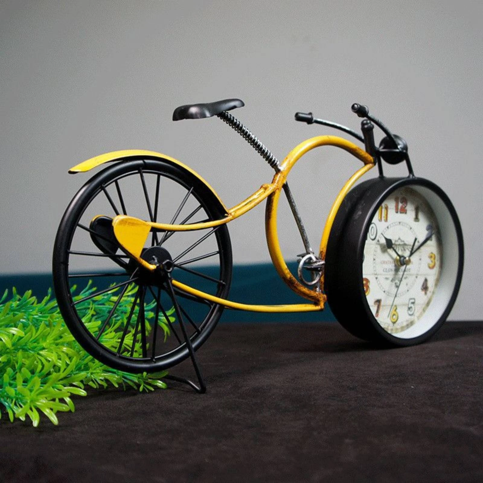 Reloj de pared vintage con forma de bicicleta, decoración artesanal - imagen 2