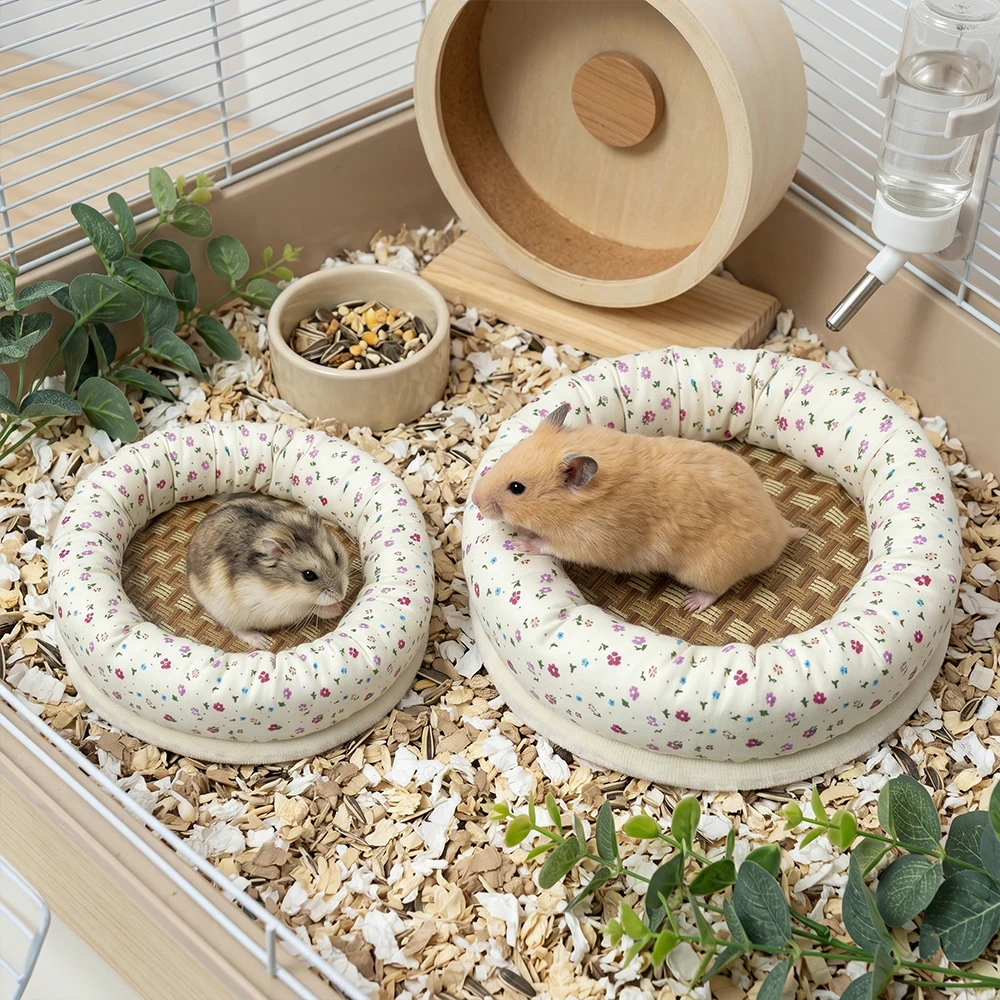 Cama redonda refrescante de paja para hámster sirio y gerbil - imagen 5