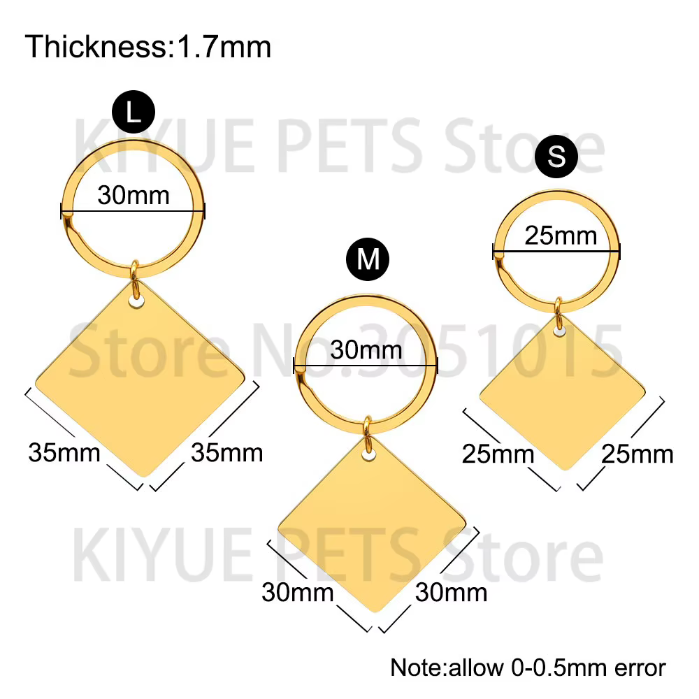 Kit llaveros metálicos cuadrados personalizables para perros y gatos - imagen 2