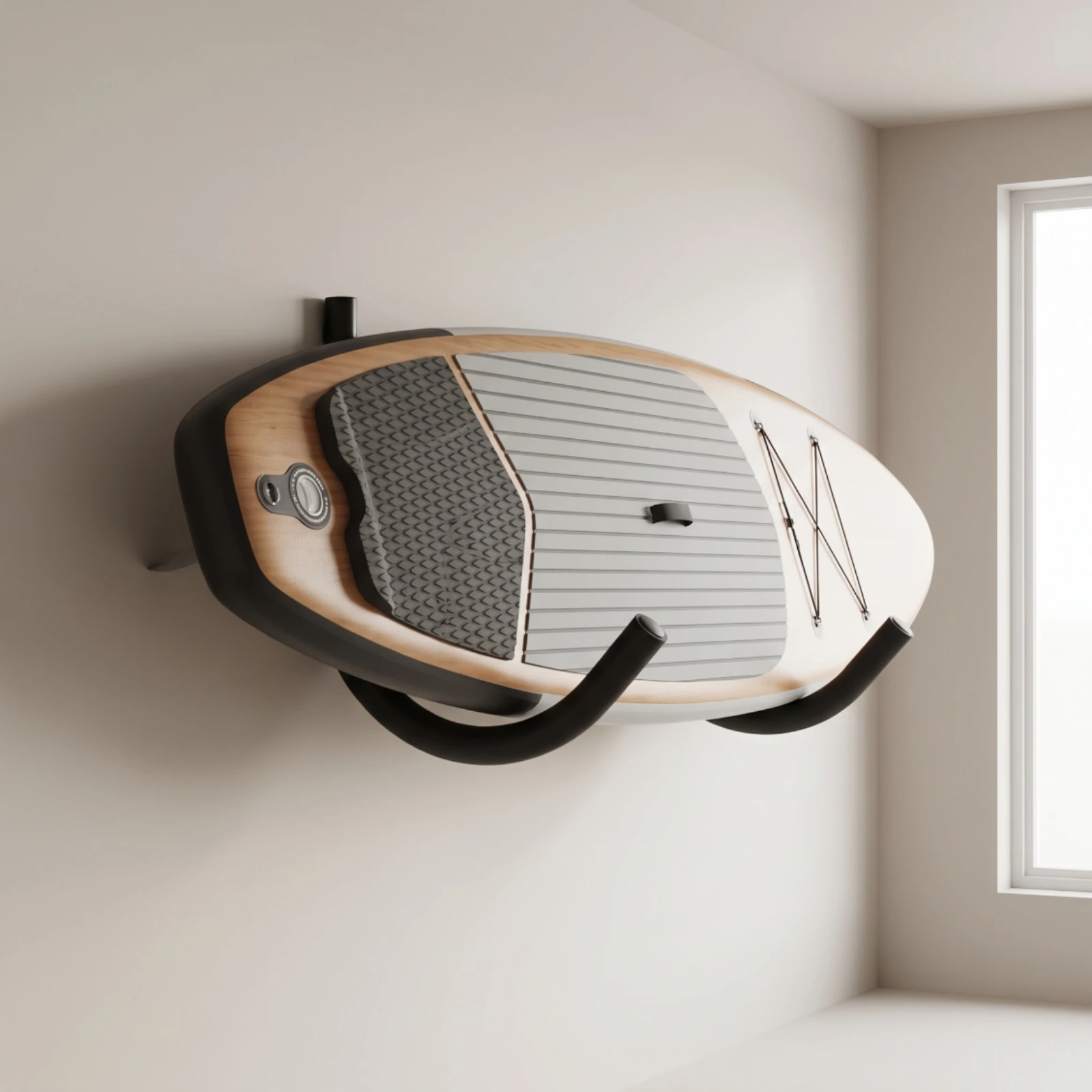 Soporte acolchado pared para kayak y paddle surf – Ahorra espacio