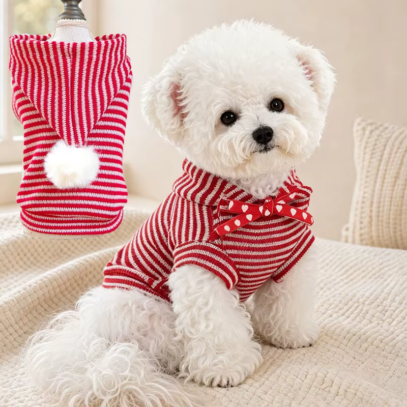 Sudadera capucha a rayas para perros pequeños – Chihuahua y Yorkshire - imagen 5