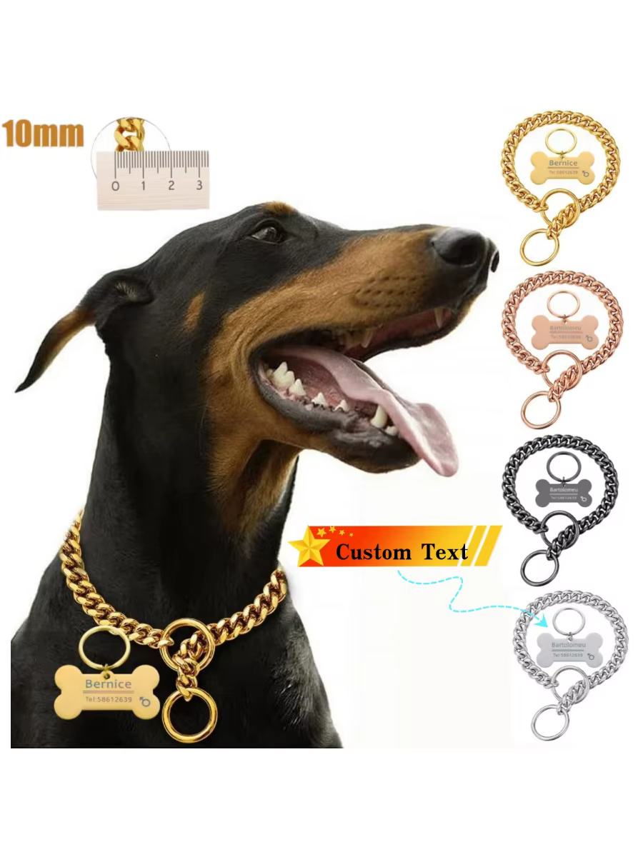 Collar cadena cubana dorada vista frontal