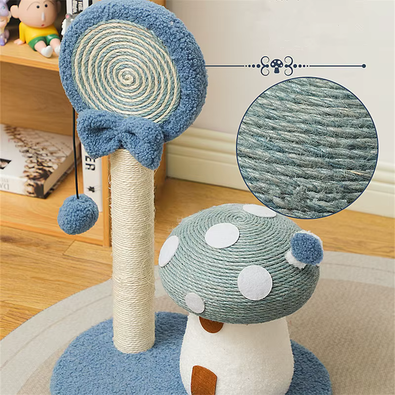 Rascador para gatos de sisal con forma de hongo y protector de sofá - imagen 4