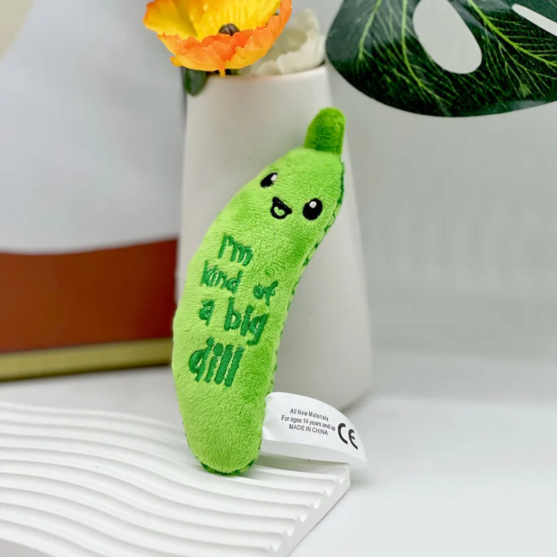 Juguete peluche mordedor con sonido tipo edamame para gatos