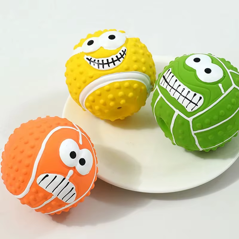 Pelota de látex sonriente para perros – Limpia dientes molares - imagen 2