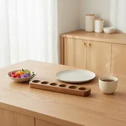 Organizador de Huevos en Madera de Acacia – Soporte Japonés