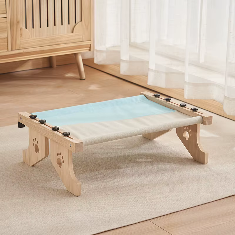 Cama hamaca colgante de madera para gatos, velcro balcón o ventana - imagen 5