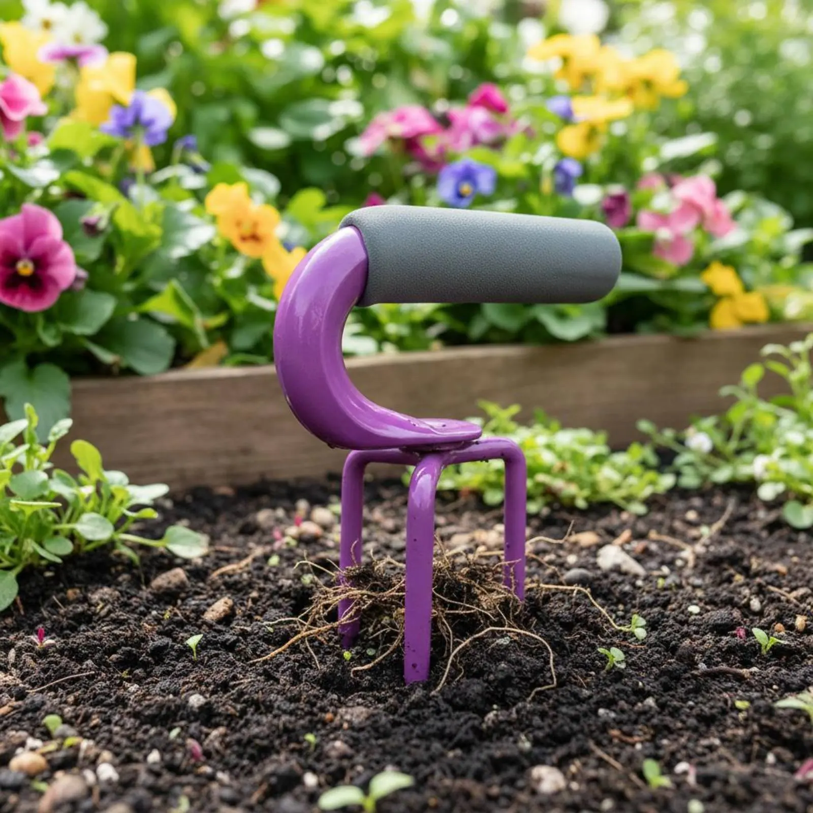 Desmalezador manual 3 puntas acero manganeso para jardín pequeño ágil - imagen 4