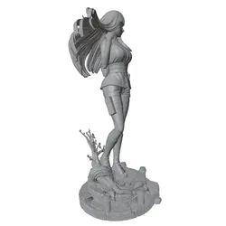 Figura de resina impresa en 3D para montar, gris