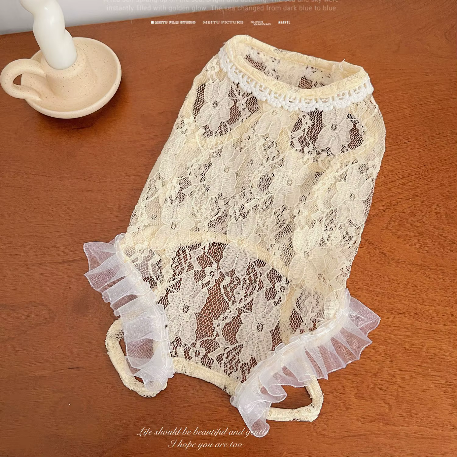 Chaleco elástico de encaje con protección solar para gatos y perros - imagen 2