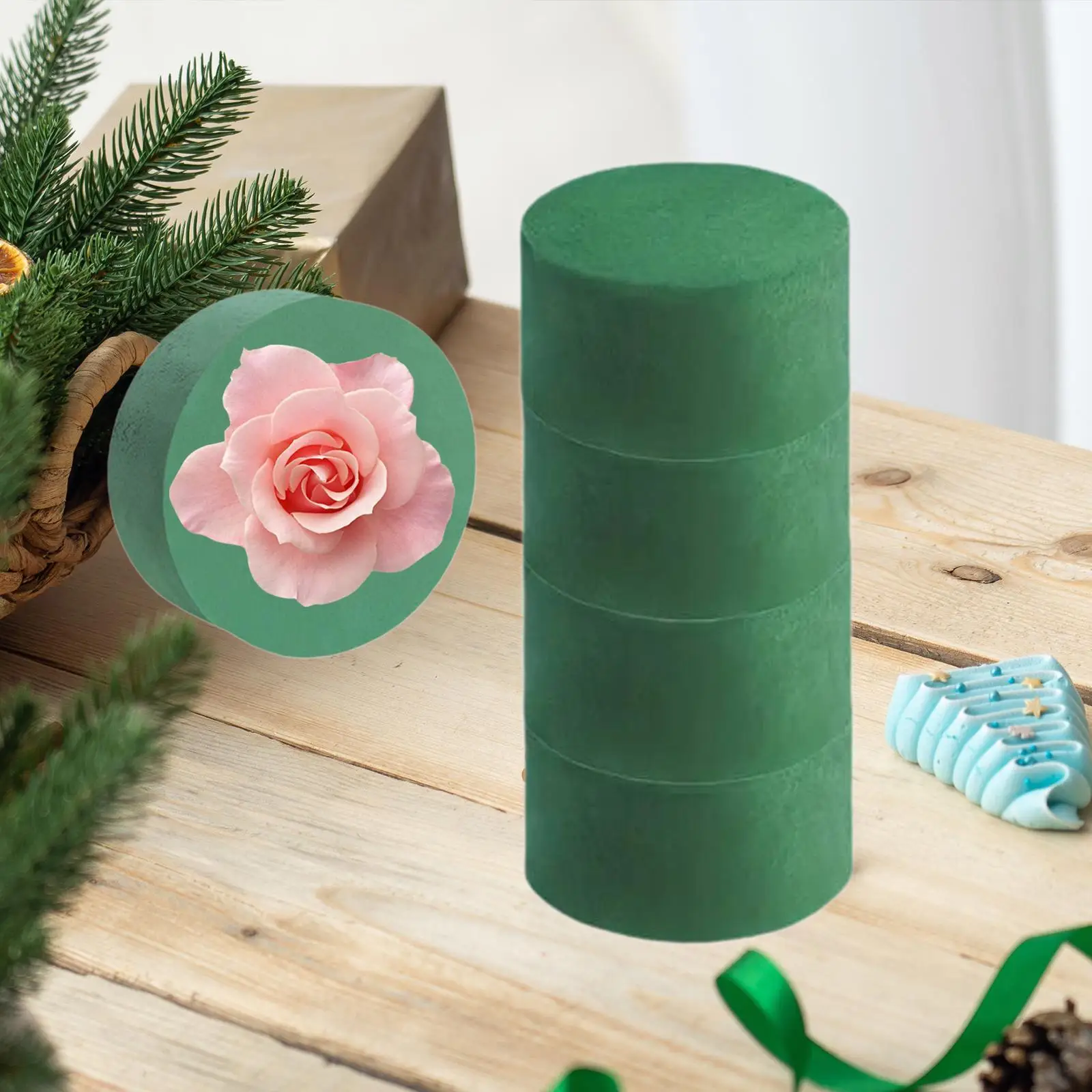 Espuma floral húmeda mini en bloques – Base verde para flores y decoraciones - imagen 2