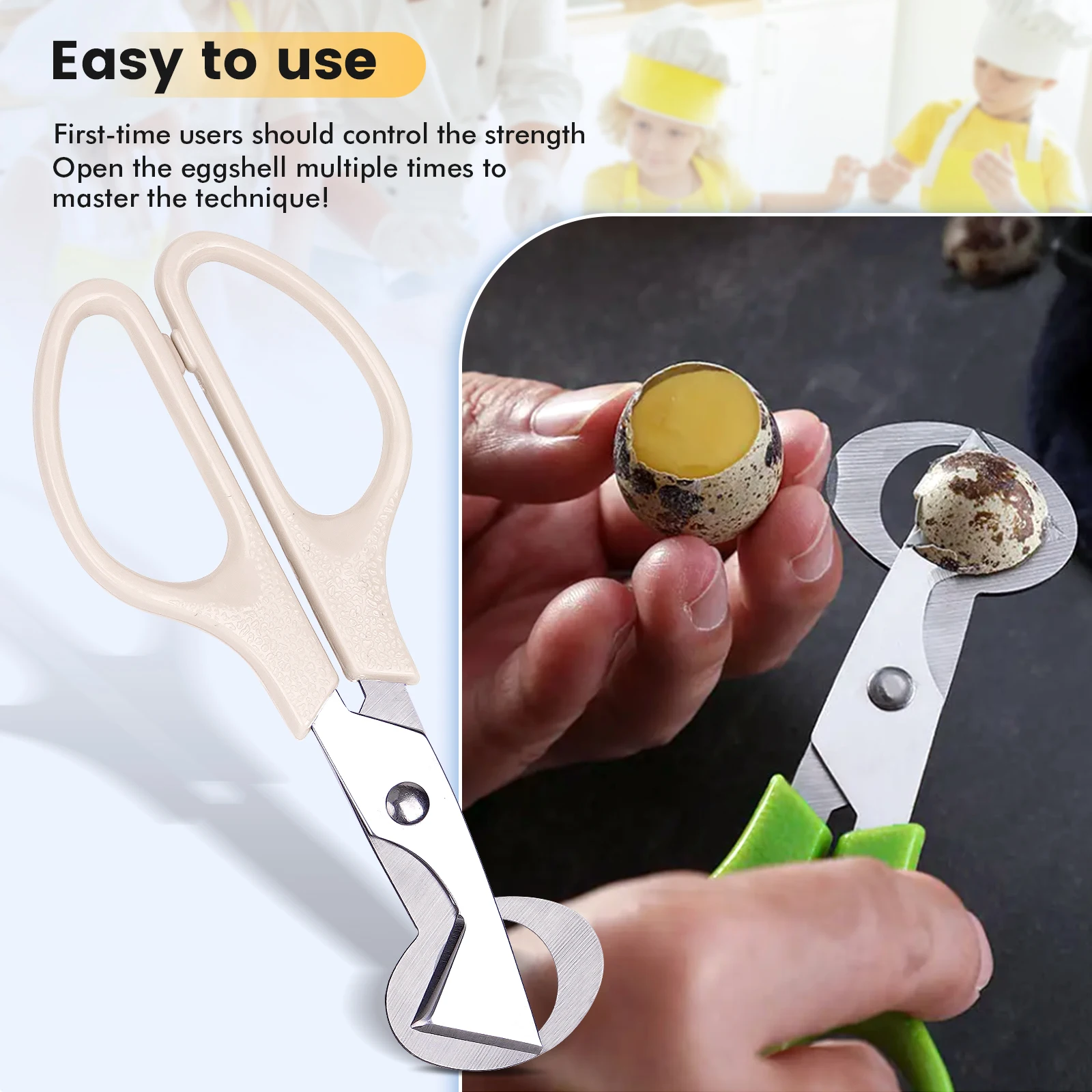 Tijeras para cáscaras de huevos de codorniz de acero inoxidable - imagen 3