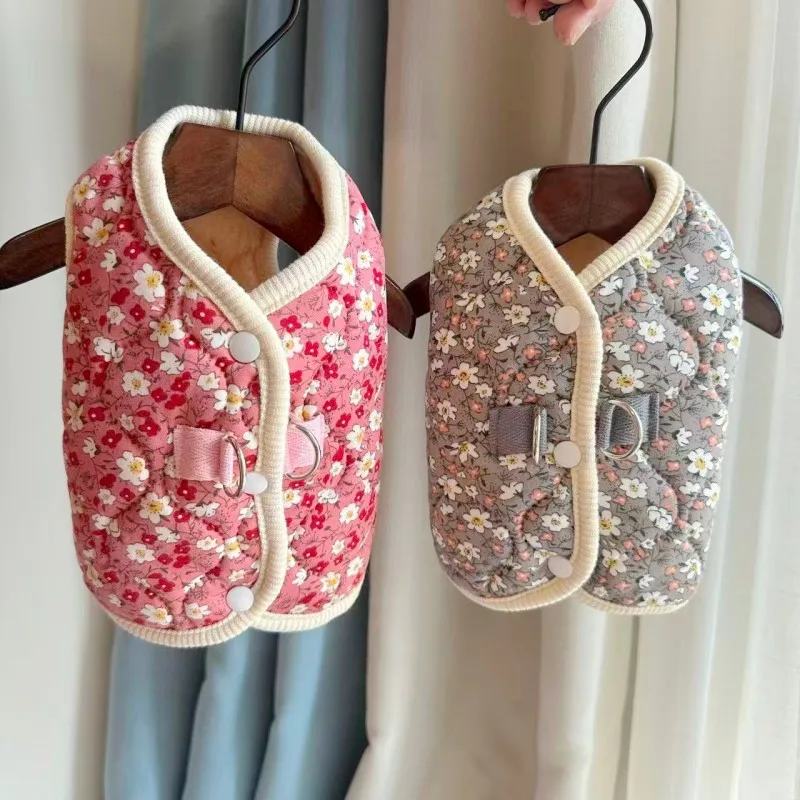 Abrigo para perros Chihuahua y gatos – Chaleco polar floral - imagen 4