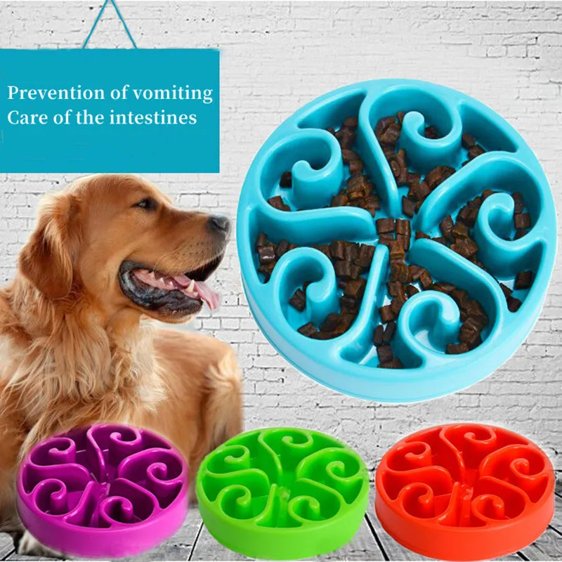 Cuenco lento para perros - vista lateral