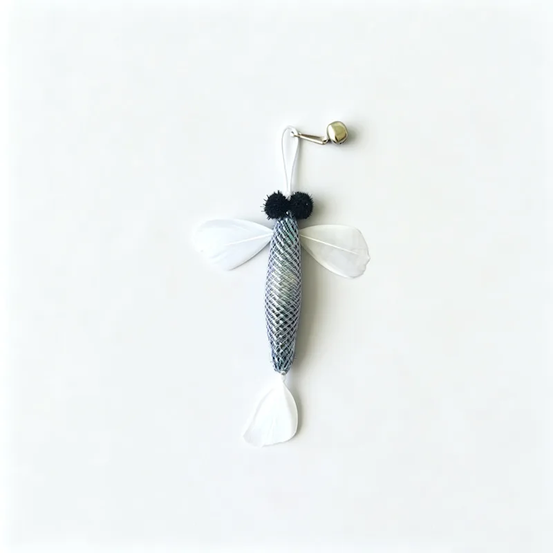 Juguete interactivo para gatos con plumas y pelo de conejo - imagen 2
