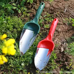 Pala de jardín de acero inoxidable, duradera y fácil de limpiar