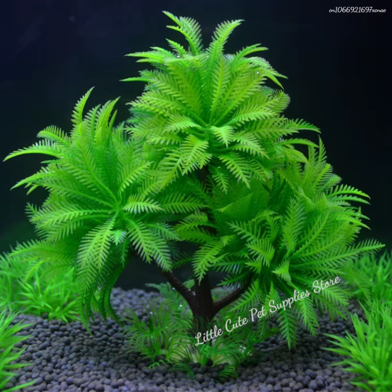 Planta decorativa artificial para acuario con hojas subacuáticas