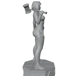 Miniatura de resina sin pintar – Chica con martillo, escala 1/24
