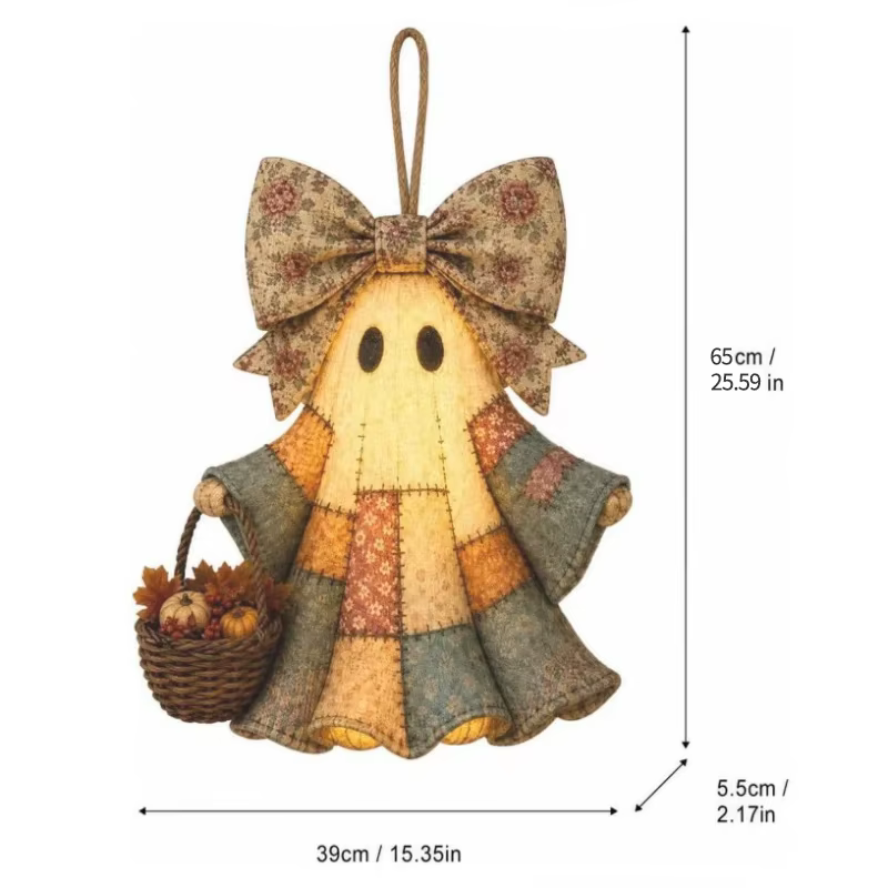 Adorno colgante de fantasma vintage con lazo
