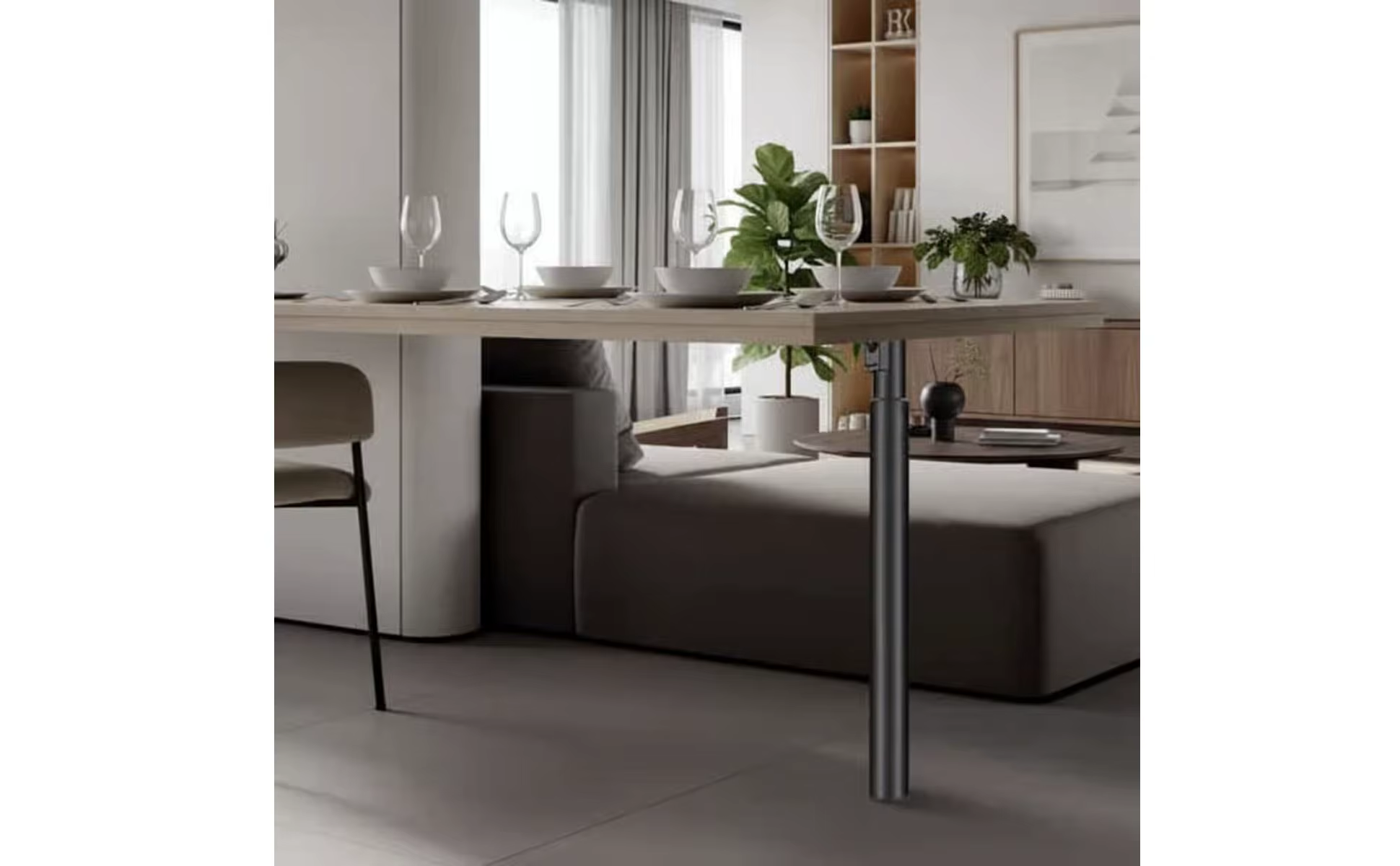 Mecanismo de plegado de una tecla para pata de mesa