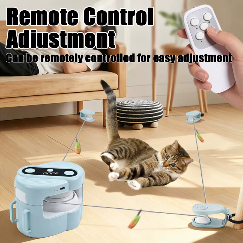 Juguete interactivo para gatos: mando, velocidad y sonido de pájaros - imagen 3