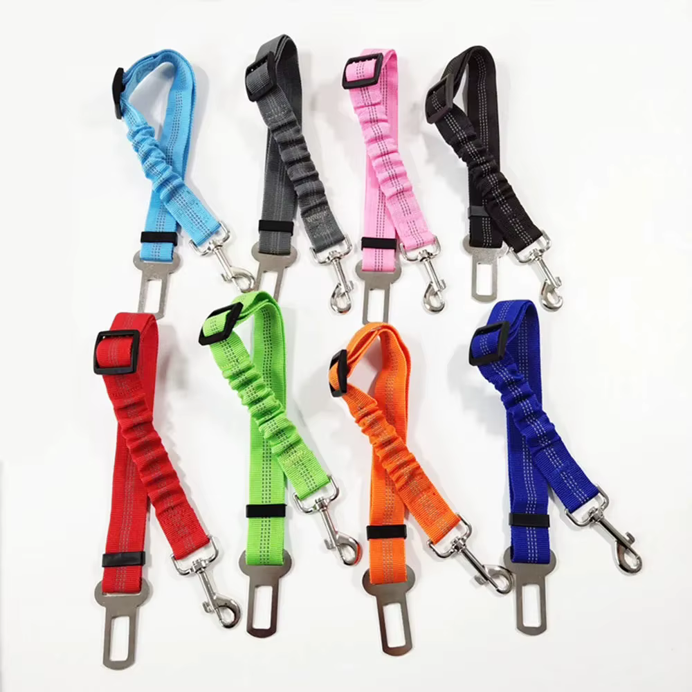 Cinturón seguridad perros retráctil ajustable reflectante – Coche - imagen 3