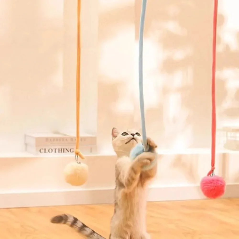 Juguete Interactivo para Gatos con Varita, Cuerda con Resorte y Pelota de Felpa