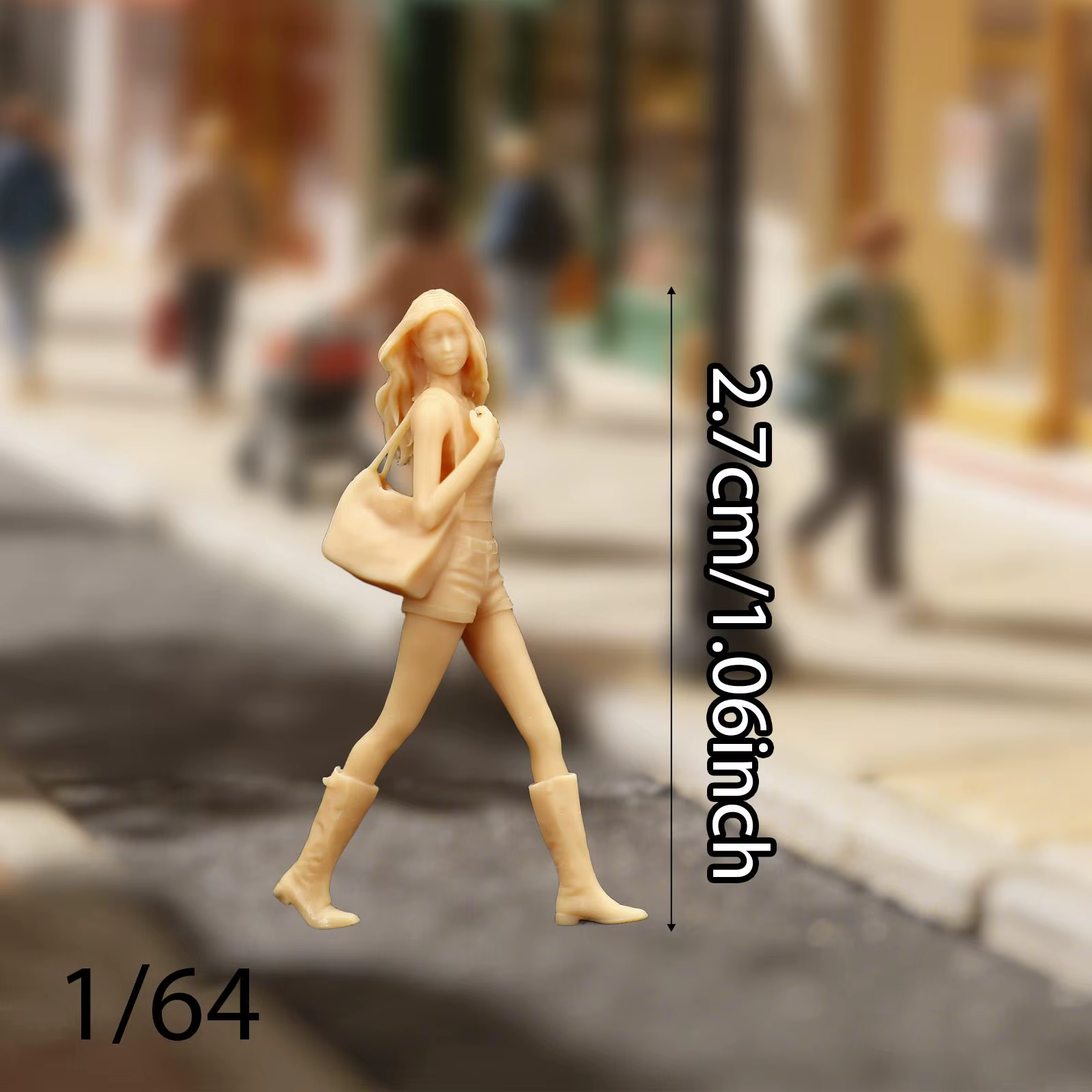 Figura miniatura niña escala 1:64 en resina para diorama y decoración - imagen 4