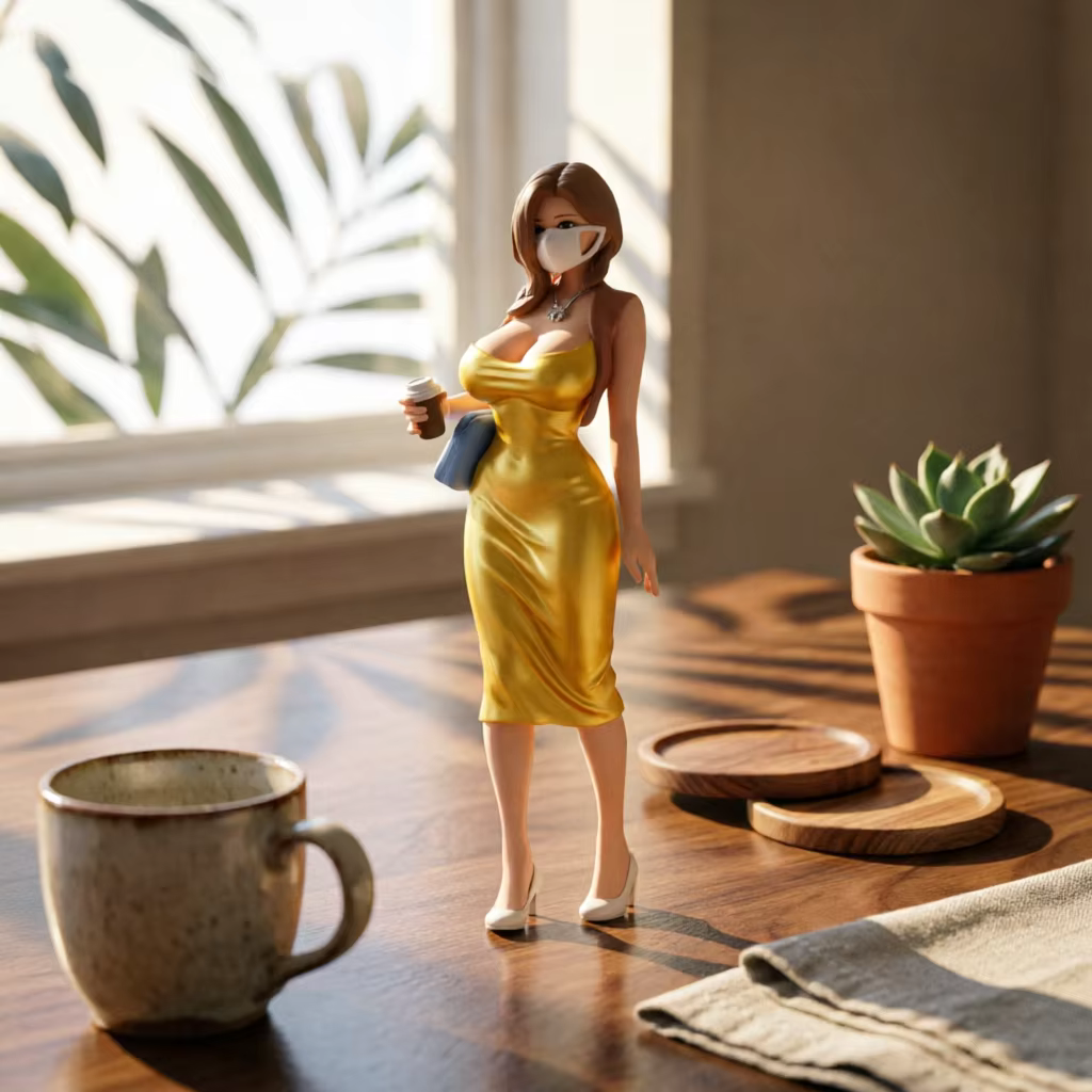 Figura Miniatura Mujer Realista con Vestido para Diorama - imagen 3