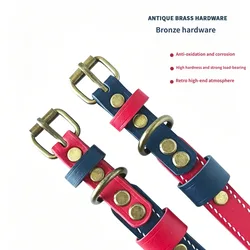 Collar de Perro de Cuero Genuino Antitirones Ajustable