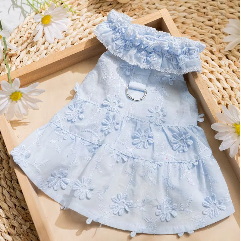 Vestido floral transpirable para perros – Chihuahua y Bulldog Francés - imagen 3