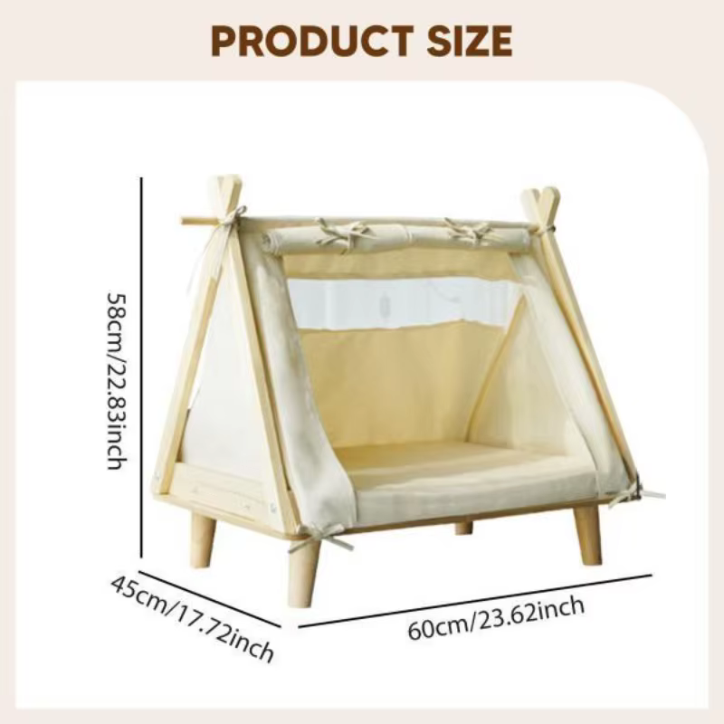 Cama tipi elevada para perros y gatos pequeños – Tienda portátil con cojín - imagen 2