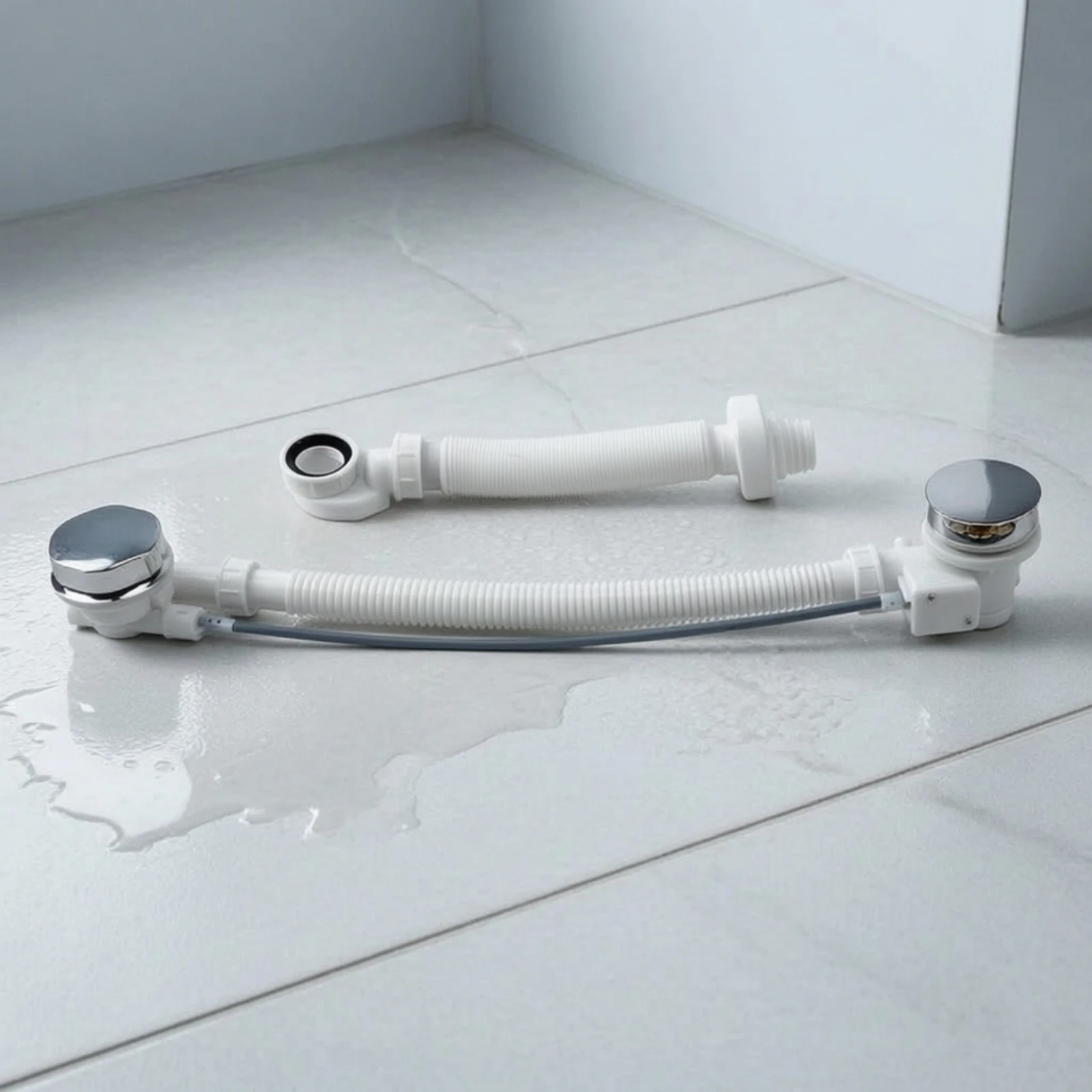 Válvula de desagüe para bañera con rebosadero y tapón giratorio - imagen 3