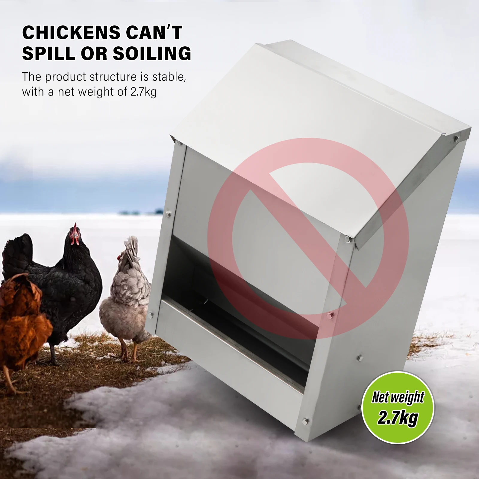 Comedero de Acero para Aves de Corral 20L – Resistente a la Oxidación - imagen 5