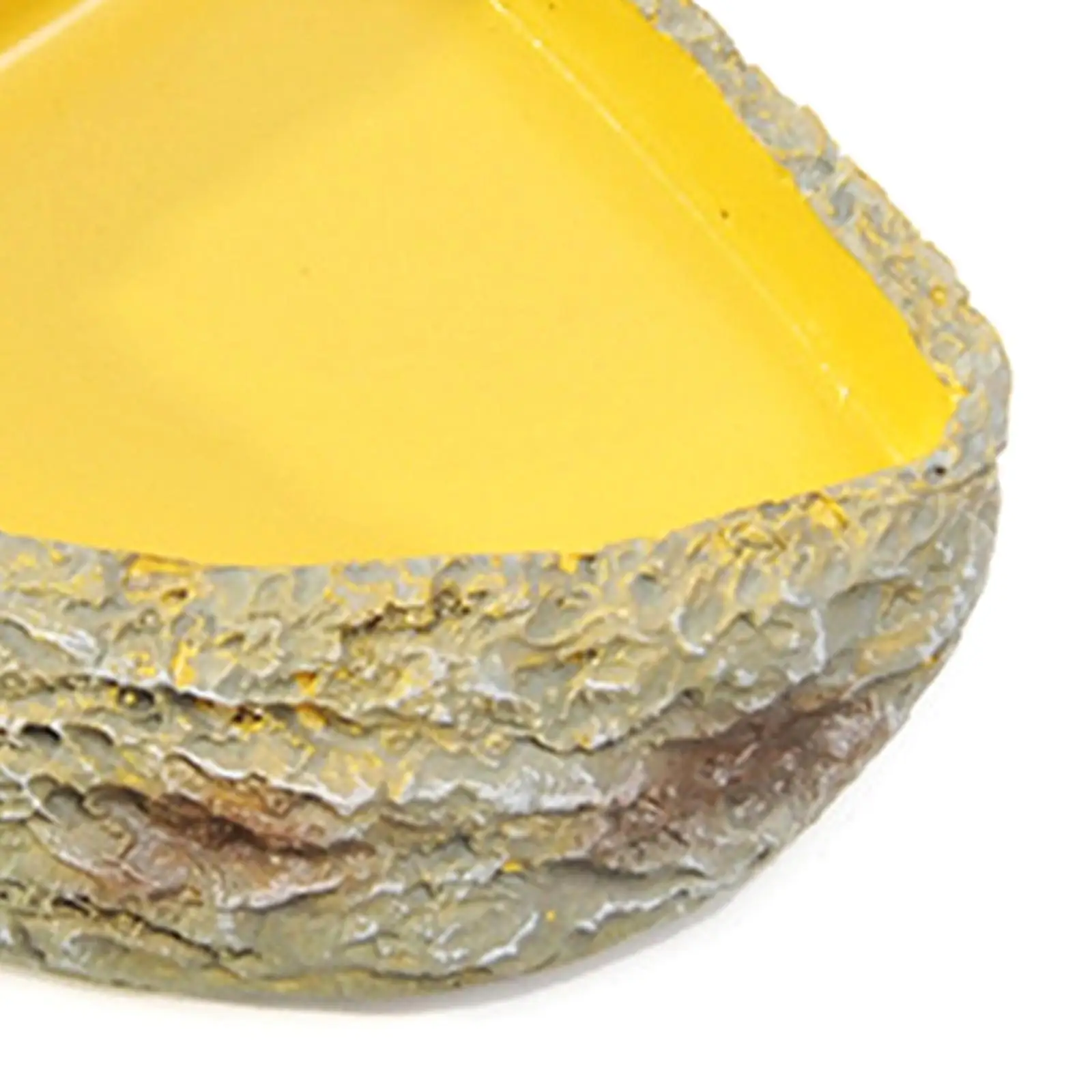 Comedero de resina con textura de roca para reptiles