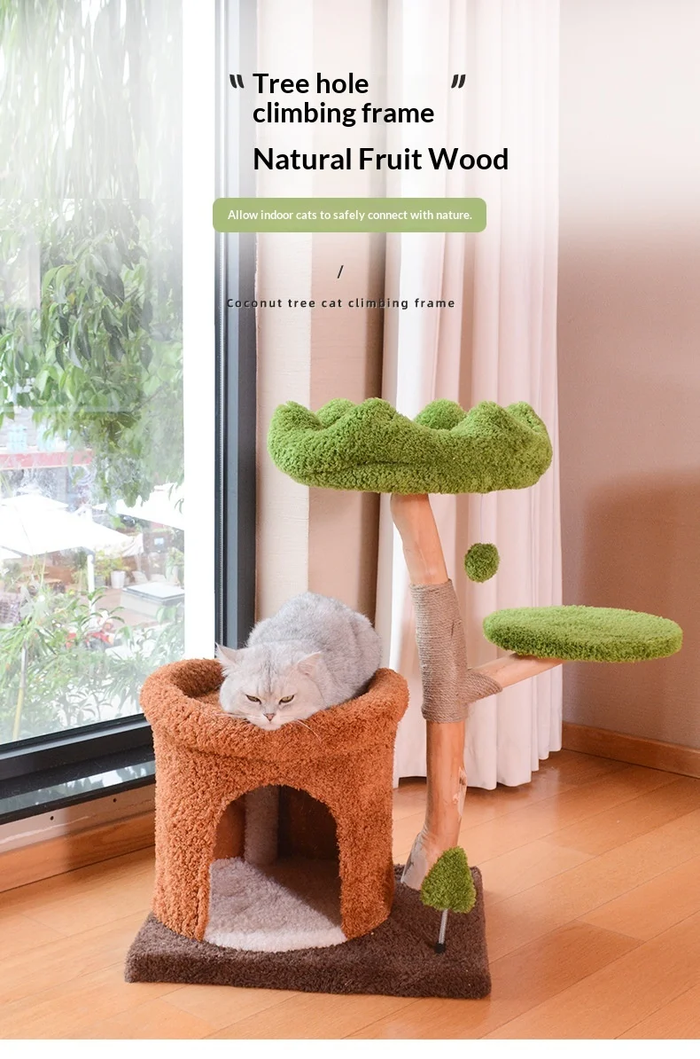 Torre de escalada y cama para gatos con superficie de sisal