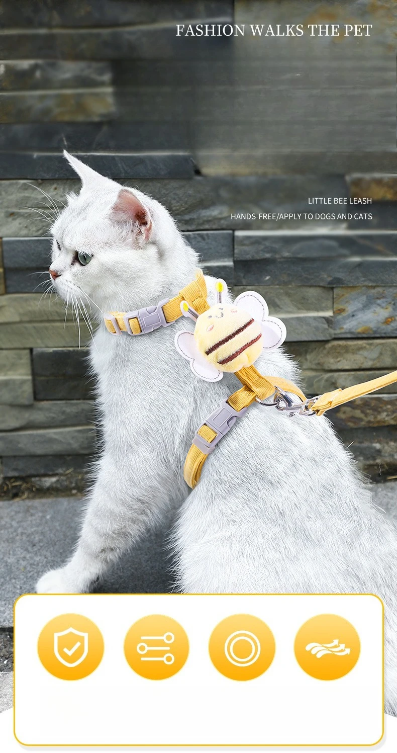 Arnés para gato diseño abeja ajustable