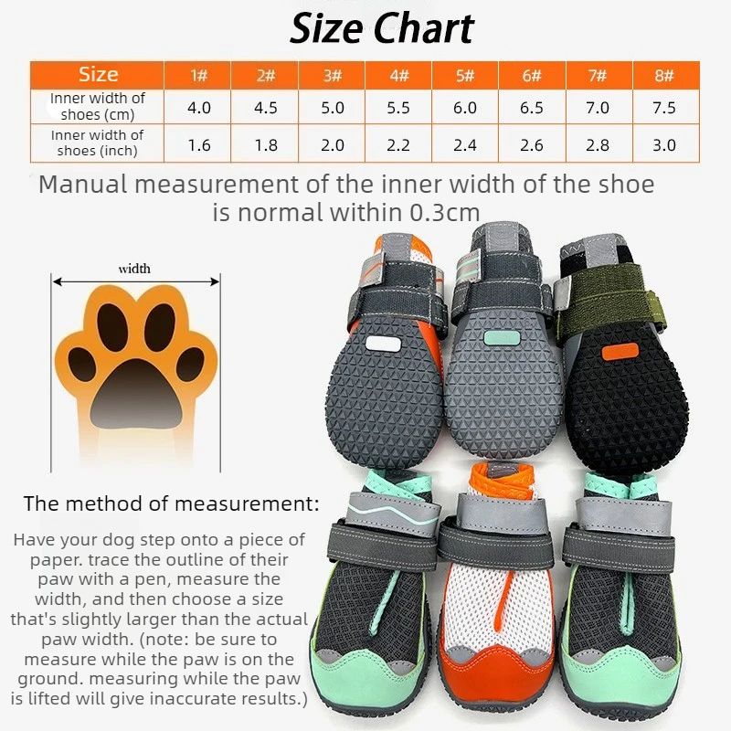 Zapatos de verano para perros en uso exterior