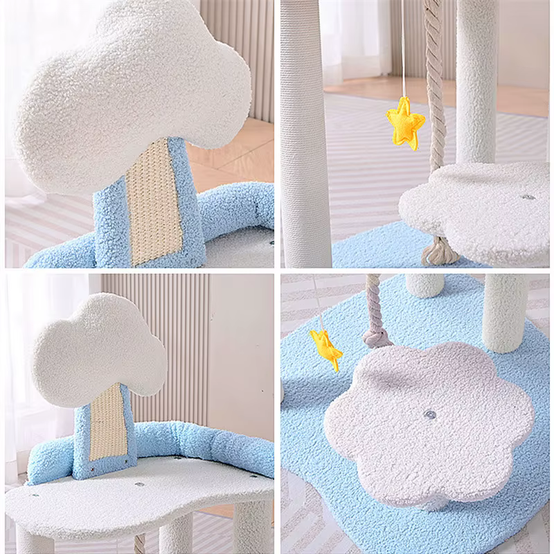 Árbol rascador para gatos con casa, sisal y torre de saltos - imagen 5
