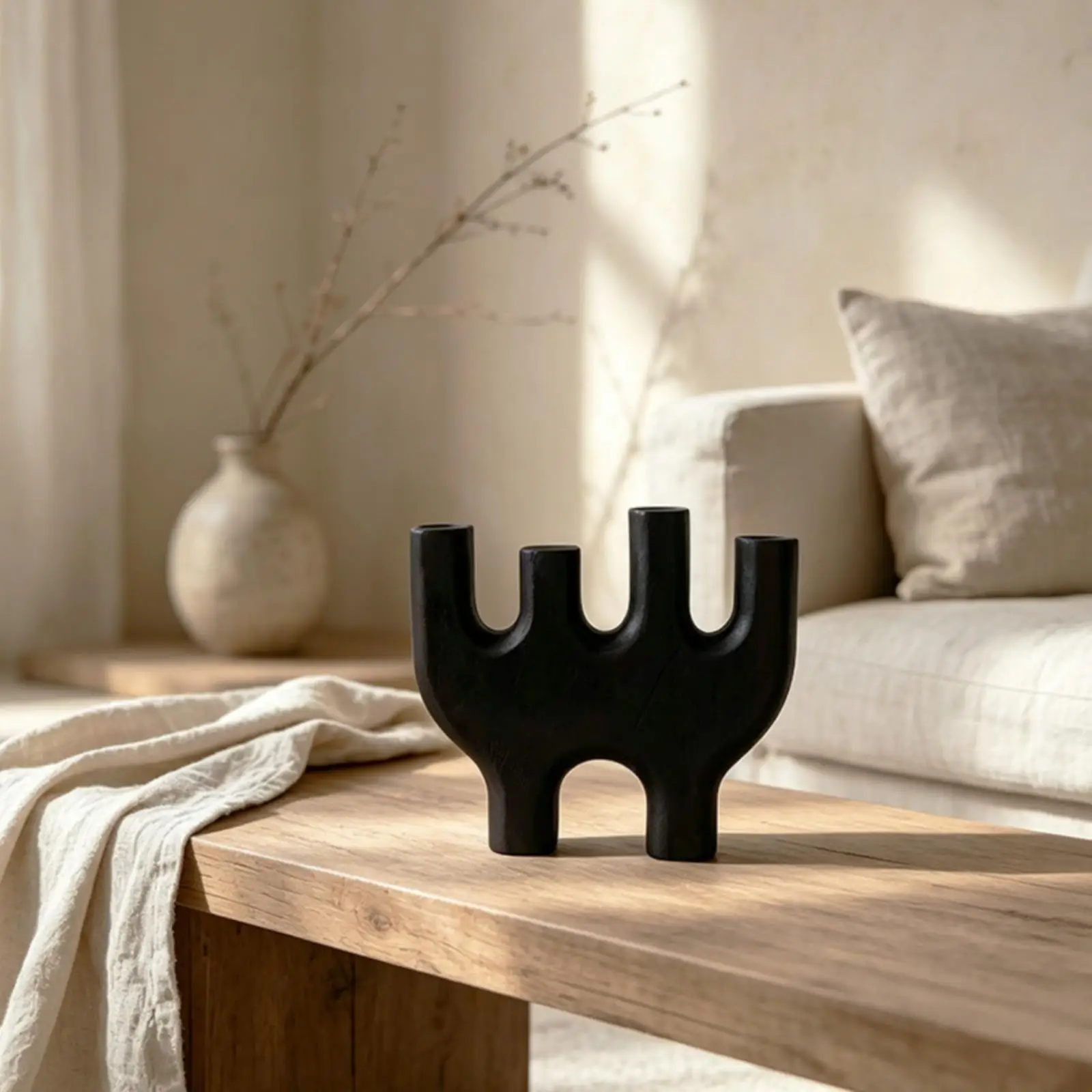 Candelabro escultural texturizado para estante de mesa – Decoración - imagen 4