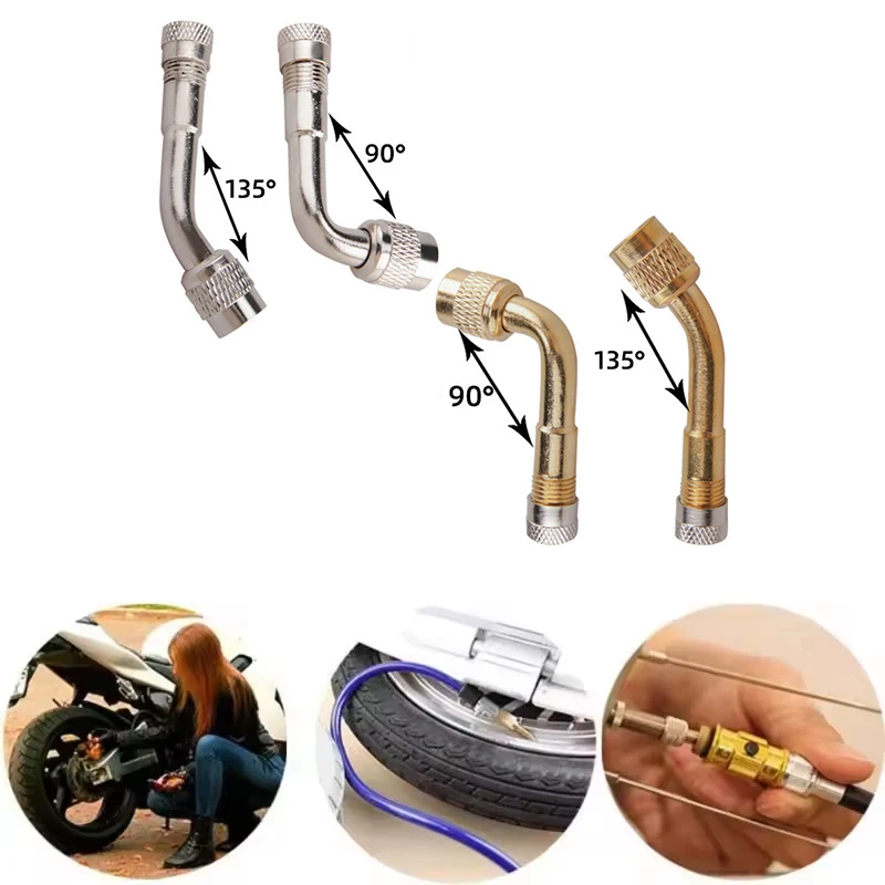 Adaptador de válvula curva 90-135º, extensión para neumáticos - imagen 4